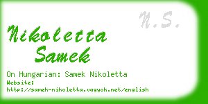 nikoletta samek business card